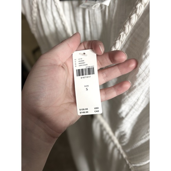 Anthropologie New Button-Front Midi Dress Ivory Size L NWT - Picture 4 of 5